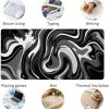 Large Gaming Mouse Pad - Black and White Mouse Pad with Stitched Edges, Extended XL Mousepad with Anti-Slip Rubber Base, Ink Liquid Wave Desk Mat for Keyboard and Mouse(31.5x15.8 inch) - Image 5