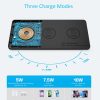 Wireless Charging Pad, ZealSound Ultra-Slim Triple Charger Station for Multiple 3 Devices & New Airpods Ultra Slim PU Leather Wireless Charging Mat W/AC Adapter for Smartphone Phone (Black) - Image 2