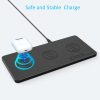 Wireless Charging Pad, ZealSound Ultra-Slim Triple Charger Station for Multiple 3 Devices & New Airpods Ultra Slim PU Leather Wireless Charging Mat W/AC Adapter for Smartphone Phone (Black) - Image 4