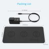 Wireless Charging Pad, ZealSound Ultra-Slim Triple Charger Station for Multiple 3 Devices & New Airpods Ultra Slim PU Leather Wireless Charging Mat W/AC Adapter for Smartphone Phone (Black) - Image 7
